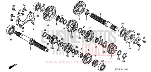 BOITE DE VITESSES XRV750L de 1990